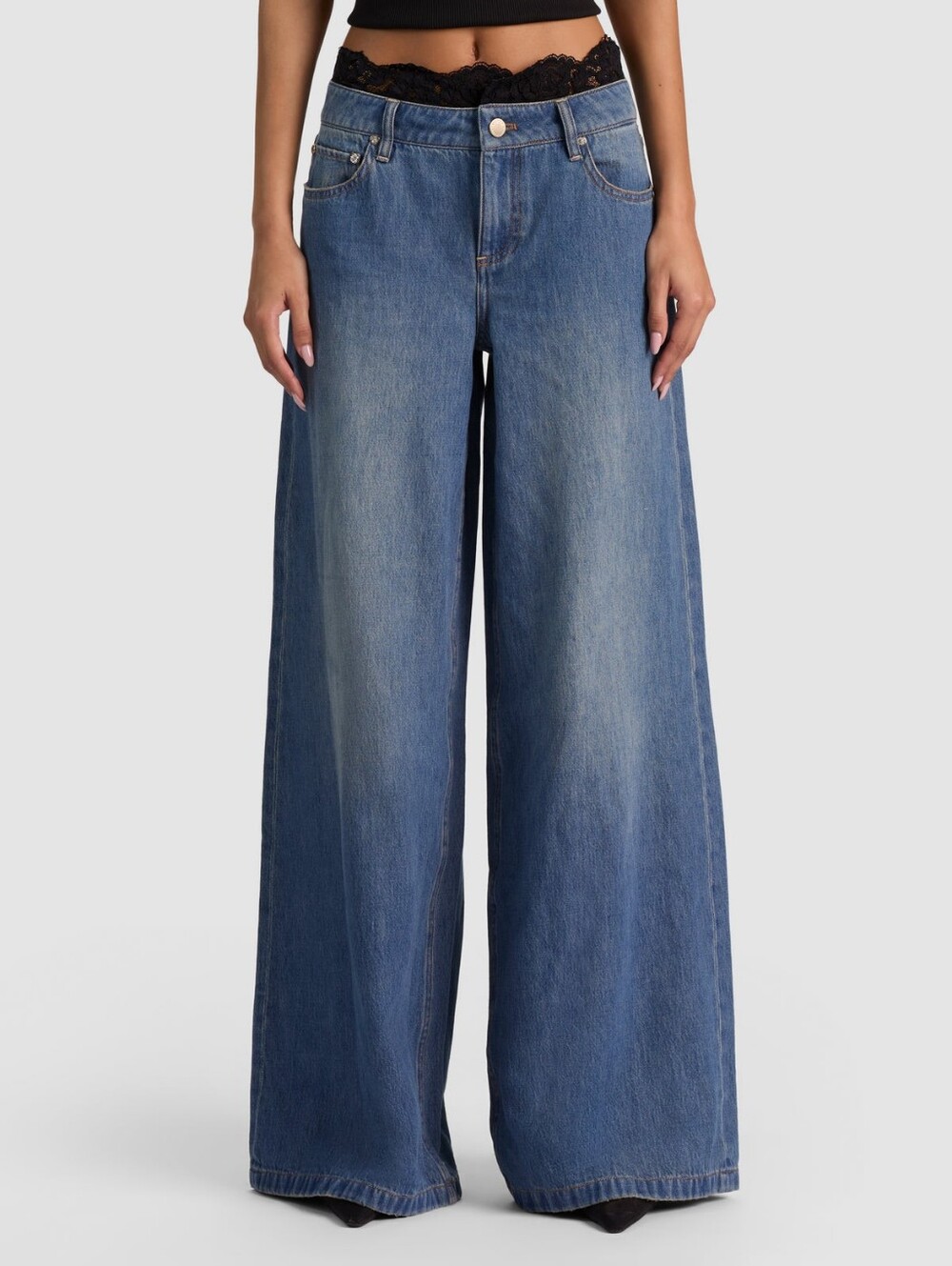 Alice + Olivia IAN LACE TRIM JEAN